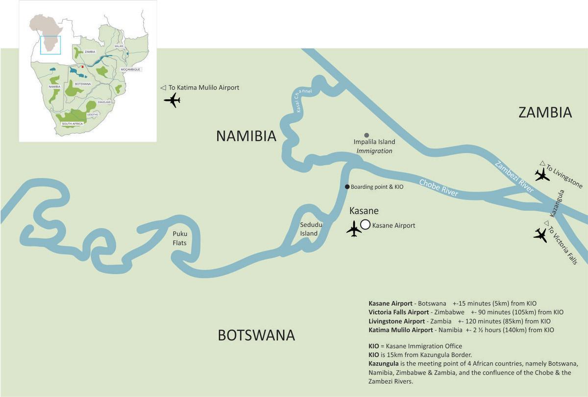 kat jeyografik nan kasane Botswana