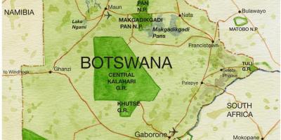 Kat jeyografik nan Botswana jwèt rezèv
