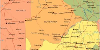 Kat jeyografik nan Botswana montre tout ti bouk